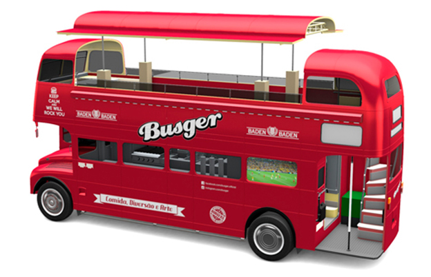 Ônibus inglês vira lanchonete móvel
