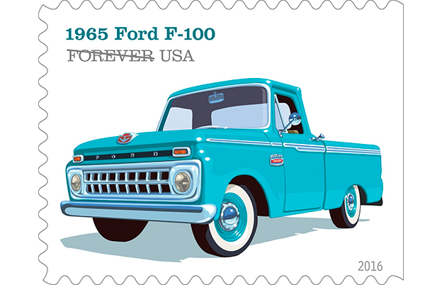 Picape Ford Série F em selos postais