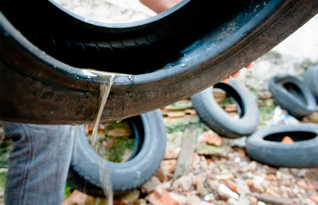 Mutirão recolhe pneus para eliminar criadouros do mosquito