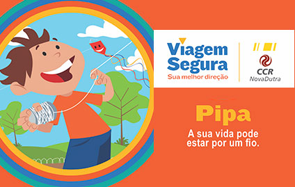 Campanha alerta sobre os riscos de empinar pipas às margens da Dutra