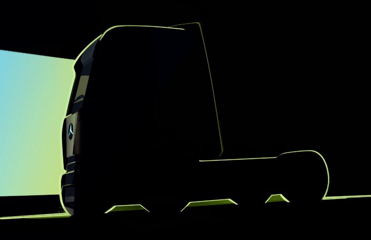 Mercedes-Benz  revela teaser das novas formas de design do caminhão elétrico eActros
