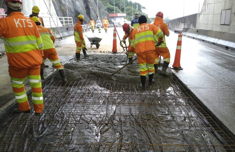 Nova etapa de obras restringe tráfego no túnel Morro Agudo, em Paulo Lopes (SC)